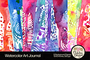 Watercolor Art Journal Backgrounds, a Texture Graphic by Clikchic Designs (Thumbnail 1 of 10)