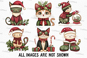 Quirky Christmas Cat Clipart, an Illustration by Craft Nest (Thumbnail 3 of 6)