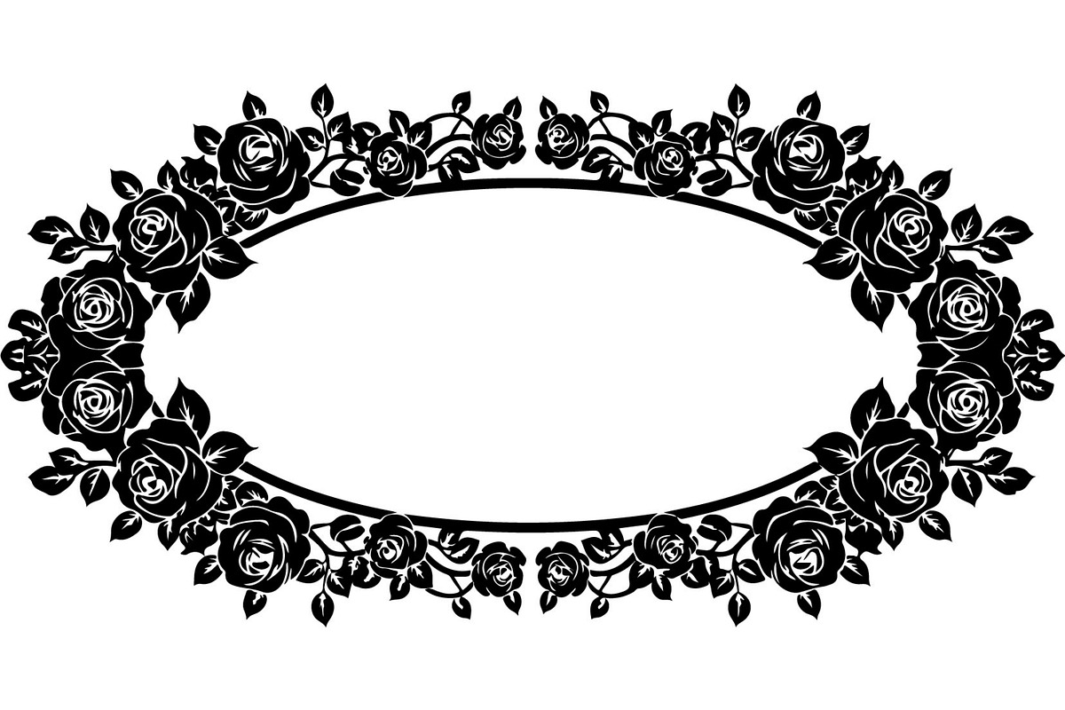 Floral HeartWreath Black Silhouet, a Person Illustration by Designer_Momina (Photo 11 of 20)
