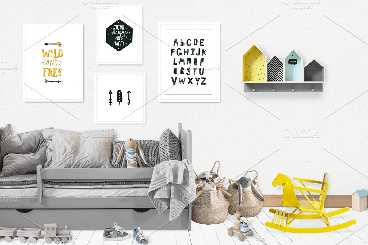 Kids Room Wall/Frame Mock Up 10, a Print Template by Whimsicality (Photo 2 of 4)