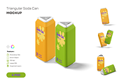 Triangular Beverage Can Mockup, a Cups & Container Mockup by DSNA Mockup (Thumbnail 1 of 5)
