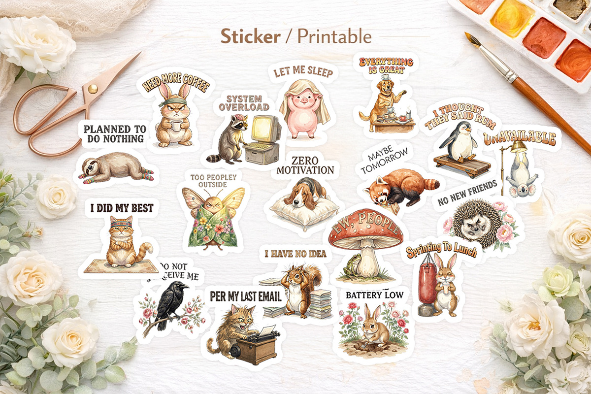 Sarcastic Retro Animal, a Decorative Illustration by Artnoy (Photo 7 of 8)