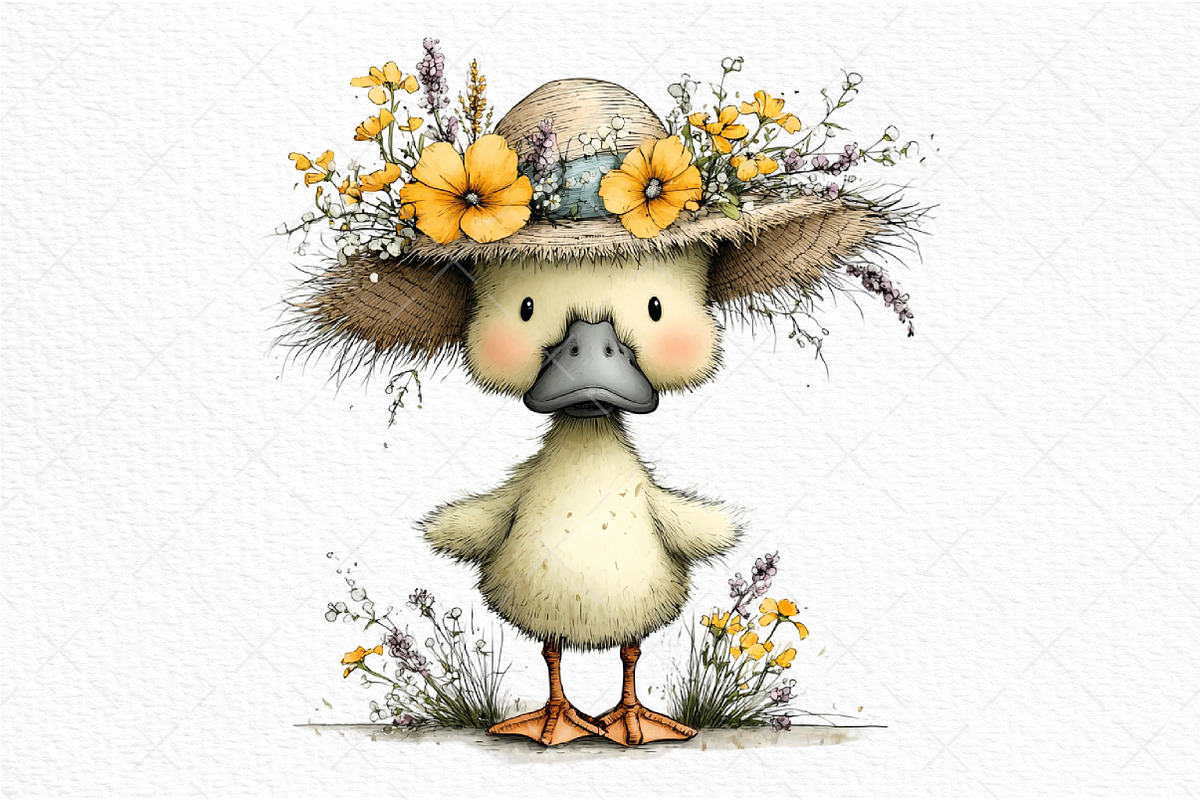 Quirky Spring Duck Clipart Png, an Illustration by Craft Nest (Photo 9 of 11)