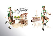 Welcome to Germany. Watercolor set, an Illustration by Daria Ustiugova (Thumbnail 6 of 15)