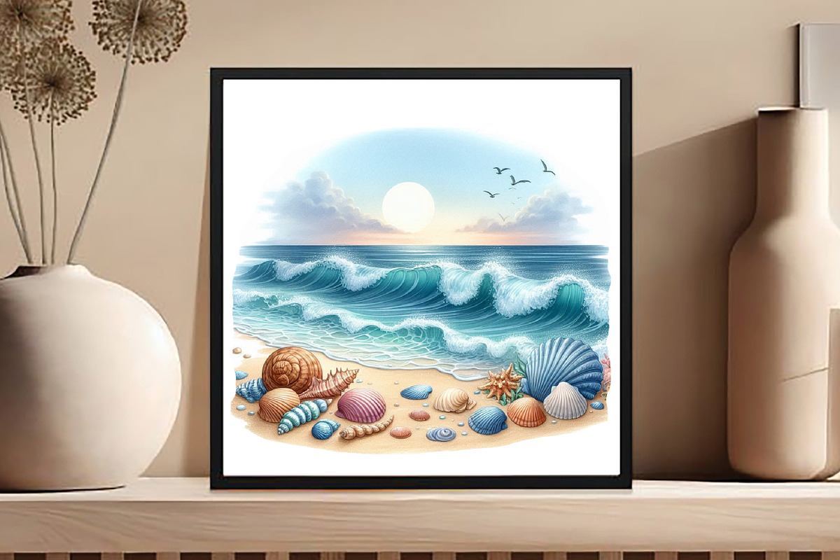 Watercolor Summer Beach Views PNG, an Illustration by DreamCafeArt (Photo 7 of 8)