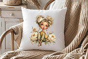 Floral Girl PNG Clipart Set, an Illustration by OK Design (Thumbnail 4 of 6)