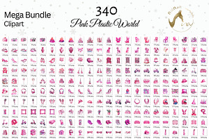 Watercolor Pink Plastic World PNG