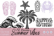 SUMMER VIBES Art Nouveau 35 Vectors, a Seasonal Illustration by Une Affaire de Filles (Thumbnail 1 of 3)