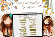 87 COZY PROCREATE WATERCOLOR BRUSHES, a Brush Add-On by Warm Cozy Cottage (Thumbnail 10 of 13)