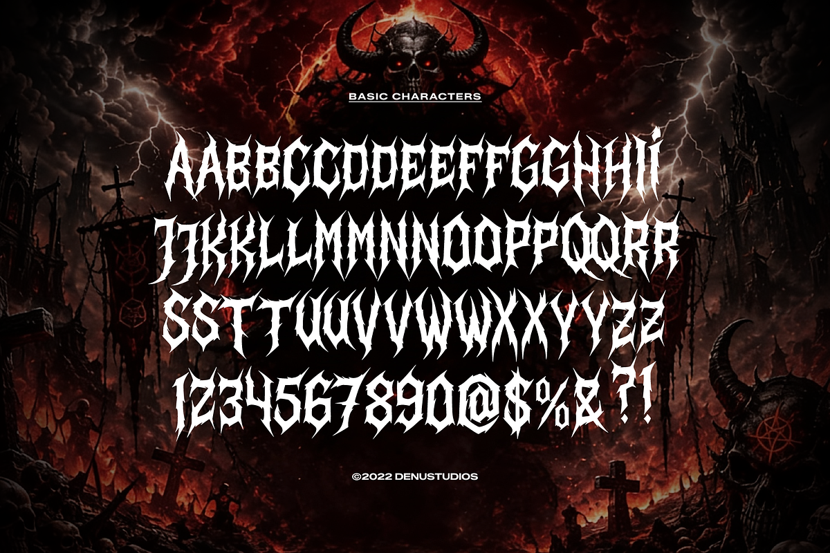 Daemon Sickness | Black Metal Font, a Blackletter Font by Denustudios (Photo 11 of 12)