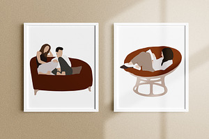 Reading & Resting People Clipart