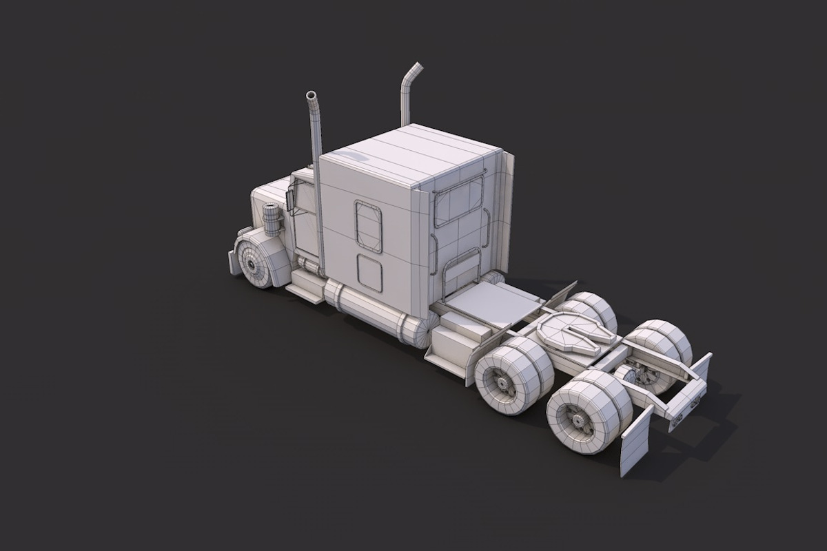 Low Poly American Heavy Truck, a Cars & Vehicle 3D Model by CreativeeArt (Photo 8 of 8)