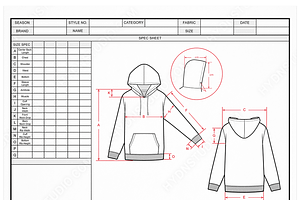 Vector Hoodie Template & Size Spec S