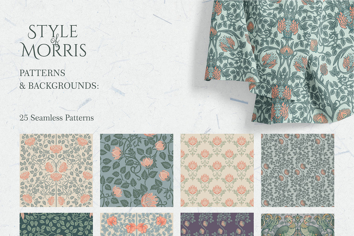Style of Morris. Set of 100 vectors., a Pattern Graphic by Varvara Gorbash (Photo 11 of 12)