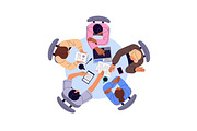 People work at table, top view set, a Work Illustration by PaperTrident (Thumbnail 2 of 9)