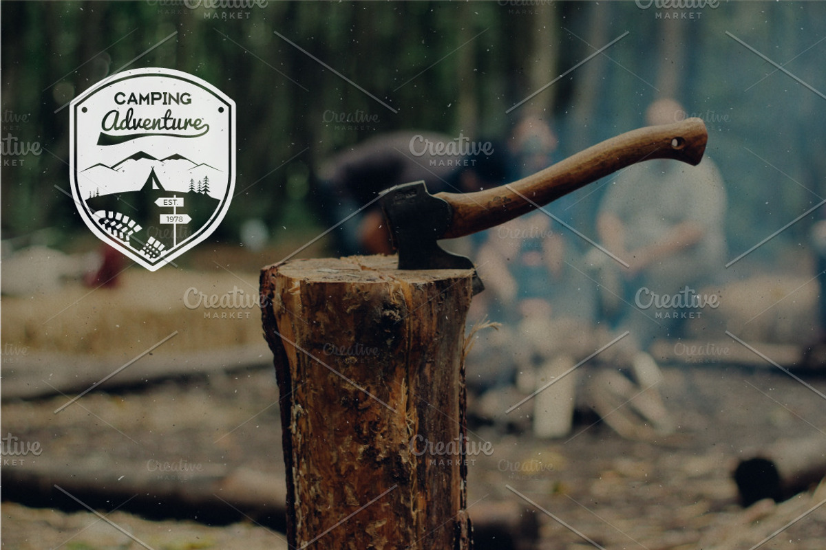 52 Camping Logos + 20 Icons Bundle, a Branding & Logo Template by JeksonGraphics (Photo 11 of 15)