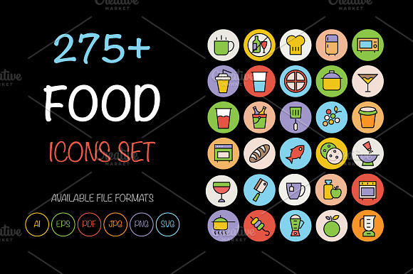 275 Food Icons Set