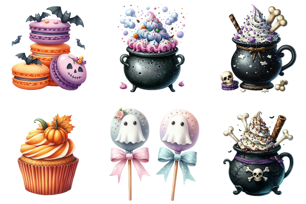 Watercolor Halloween Bakery PNG Bund, an Illustration by DreamArtGraphic (Photo 3 of 5)