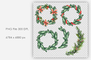 Watercolor Christmas Wreaths, a Decorative Illustration by Marina Grau (Thumbnail 3 of 3)