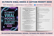 Viral Hooks & Caption Prompt Book, a Design Template by Book2bees (Thumbnail 1 of 4)