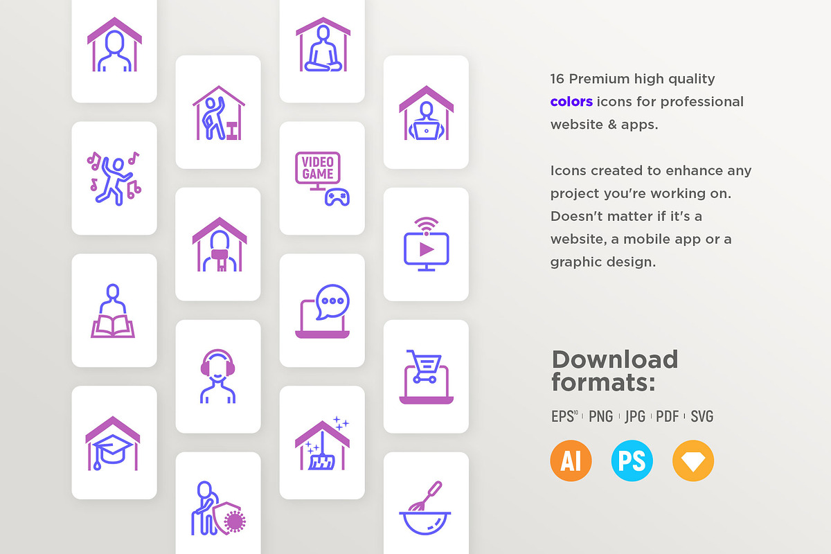 Staying At Home | 32 Icons Set, a Solid Icon by Marina Silence (Photo 10 of 18)