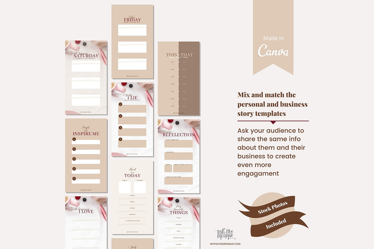 30 Instgram Stories Canva Templates, a Social Media Template by With Love Monique (Photo 7 of 10)
