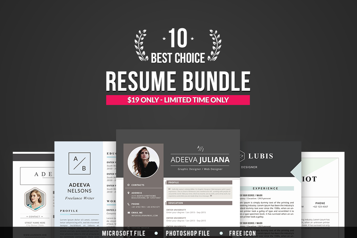 Best Choice Resume Template Bundle, a Resume Template by AdeevaResume