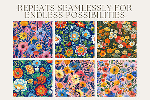 12 Glady's Garden Seamless Patterns