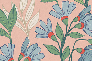 Silk Botanical Pattern And Flowers