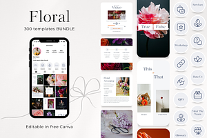 300 Floral Social Media BUNDLE, a Social Media Template by PatternLab.