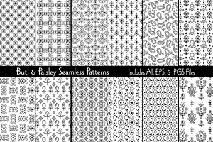 Buti & Paisley Seamless Patterns, a Pattern Graphic by Melissa Held Designs