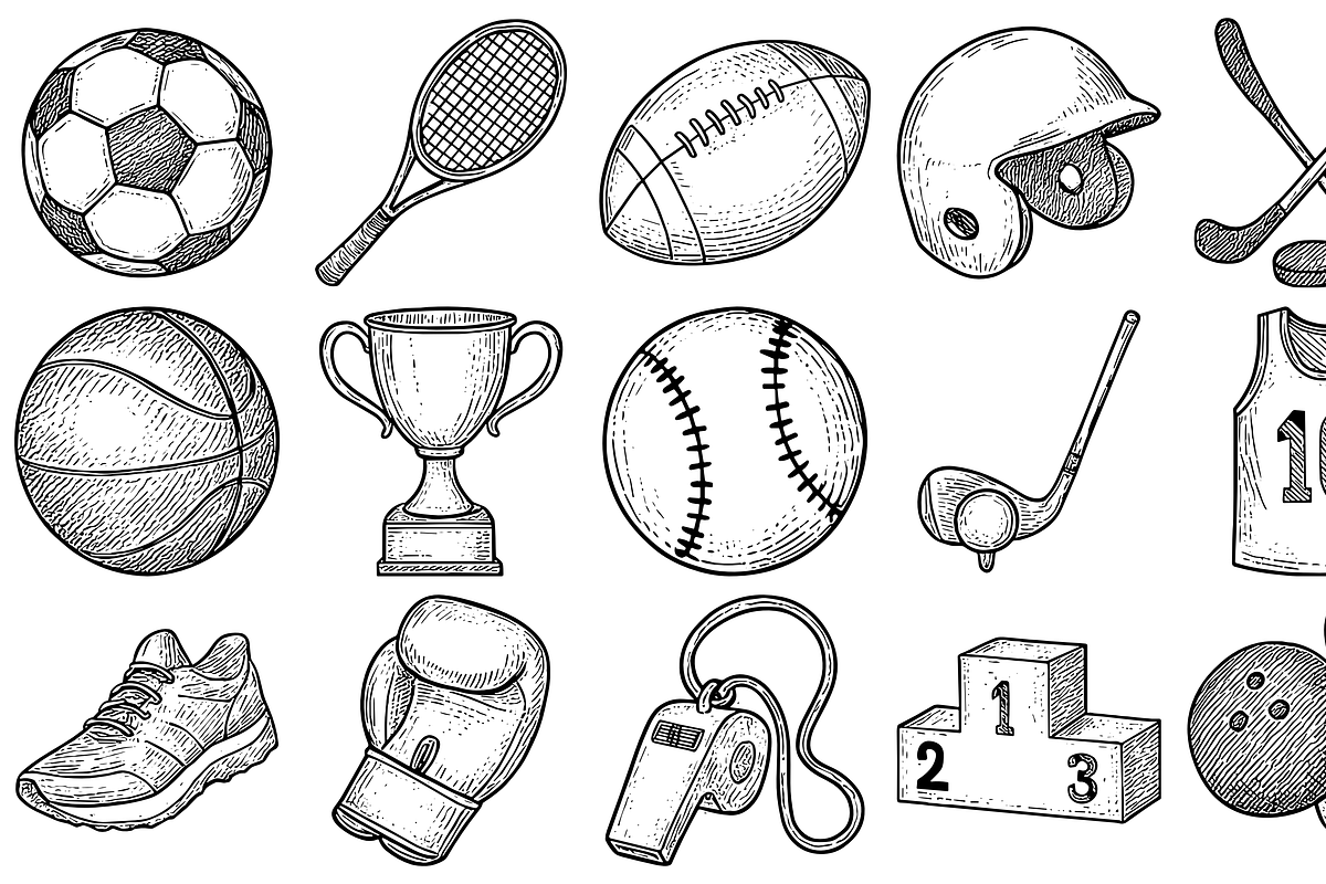 Sports Equipment Collection, an Object Graphic by nikagraphic