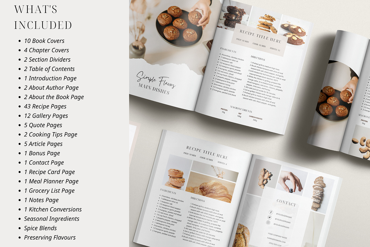 100 Page Cookbook Template CANVA, a Templates & Theme by OrganizationOasisRo (Photo 3 of 10)