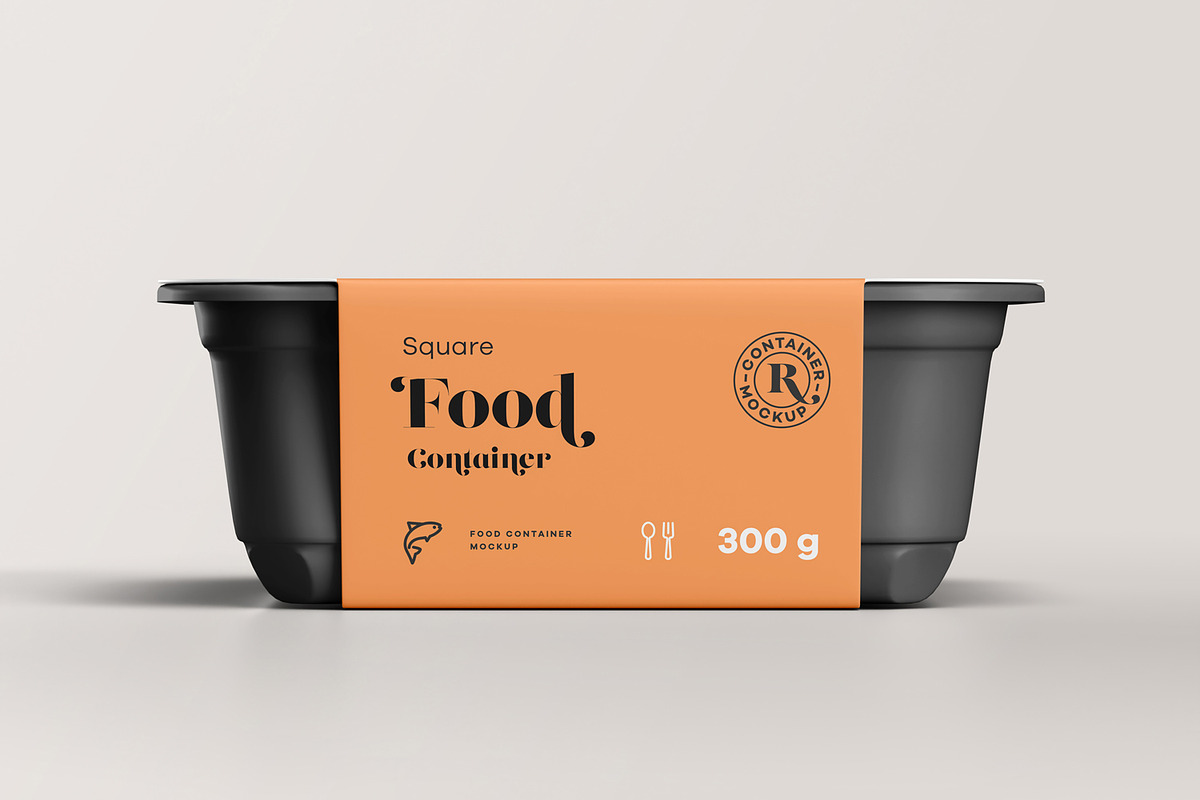 Square Food Container Mock-up, a Cups & Container Mockup by Yogurt86 (Photo 10 of 13)