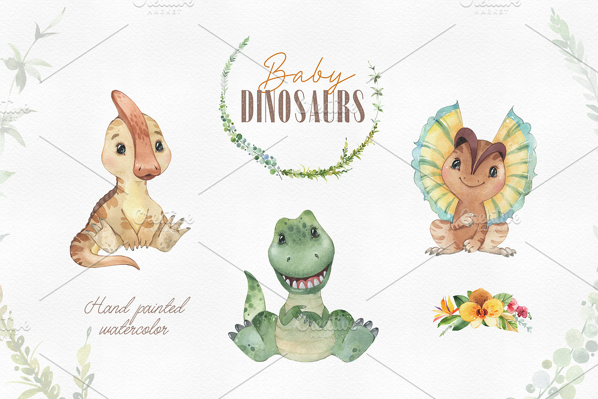 Baby Dinosaurs Collection, an Animal Illustration by OctopusArtis (Photo 3 of 8)