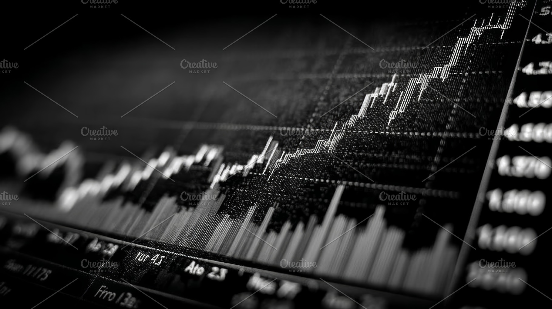 Business finance concept showing rising stock market chart and trading data in, a Photo by AS photostudio