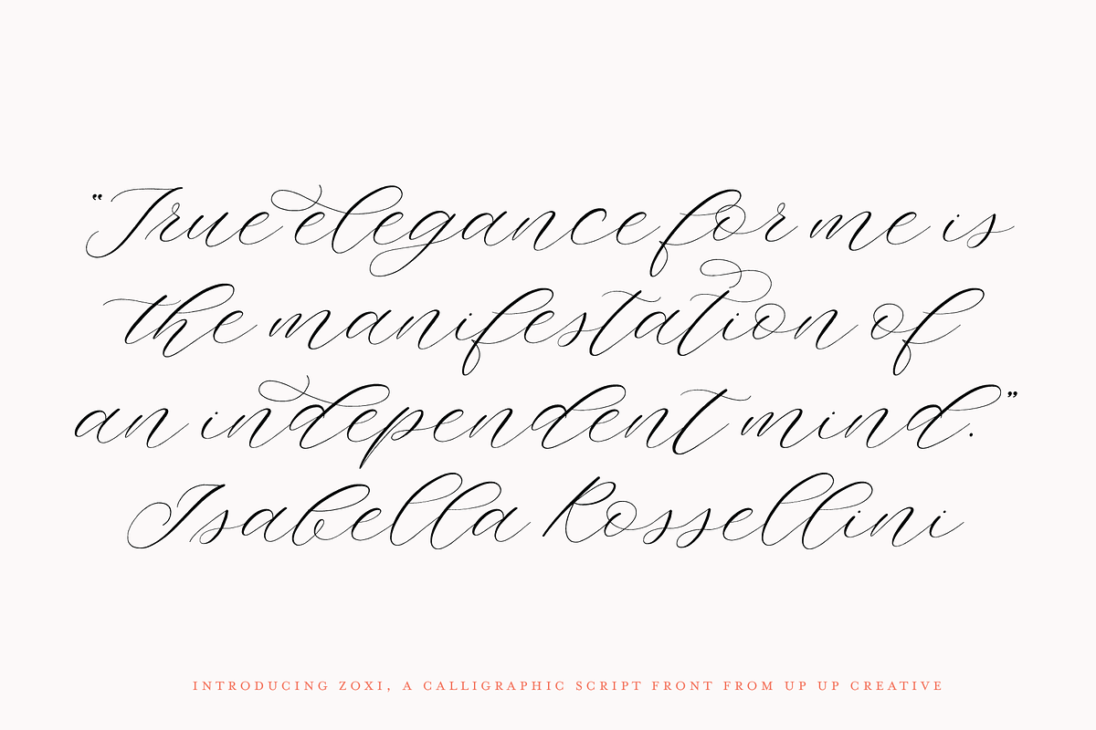 Zoxi, a Calligraphy Script Font, a Script Font by Up Up Creative (Photo 8 of 8)