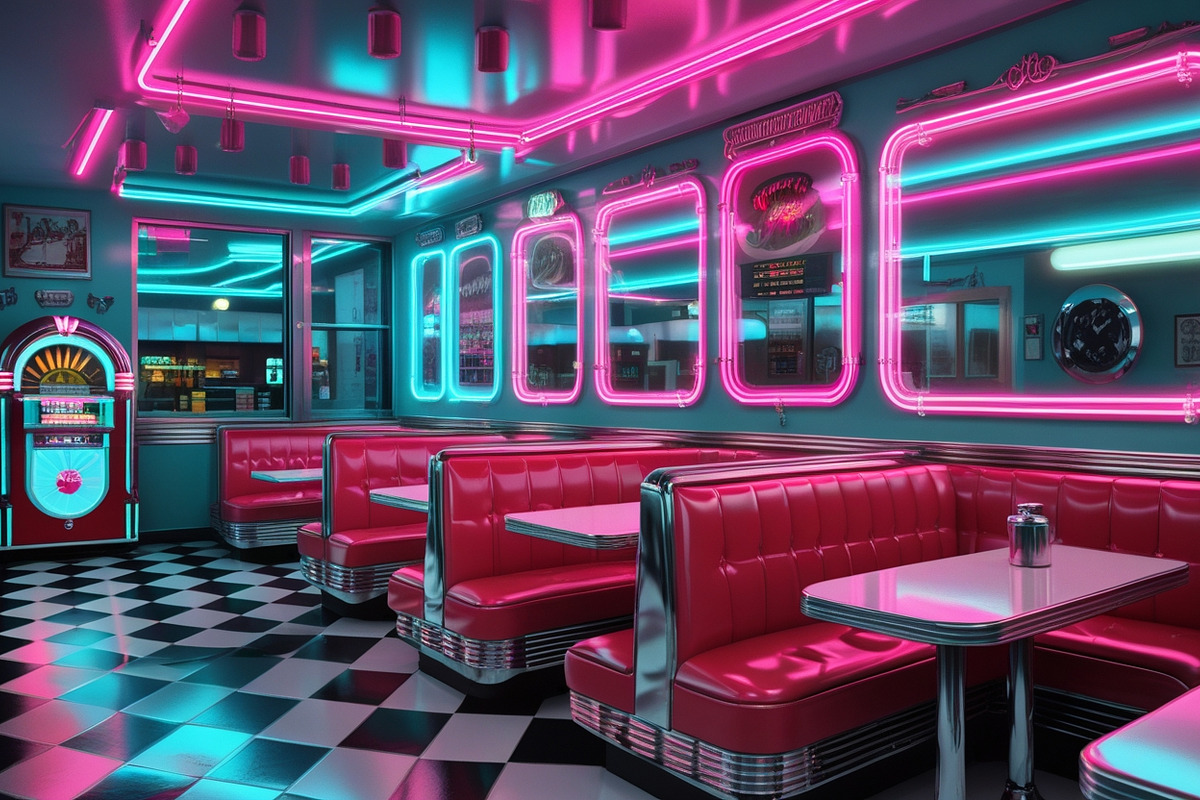 Vintage Diner Neon Interior Pack, an Architecture Photo by adenpinkstore (Photo 3 of 5)