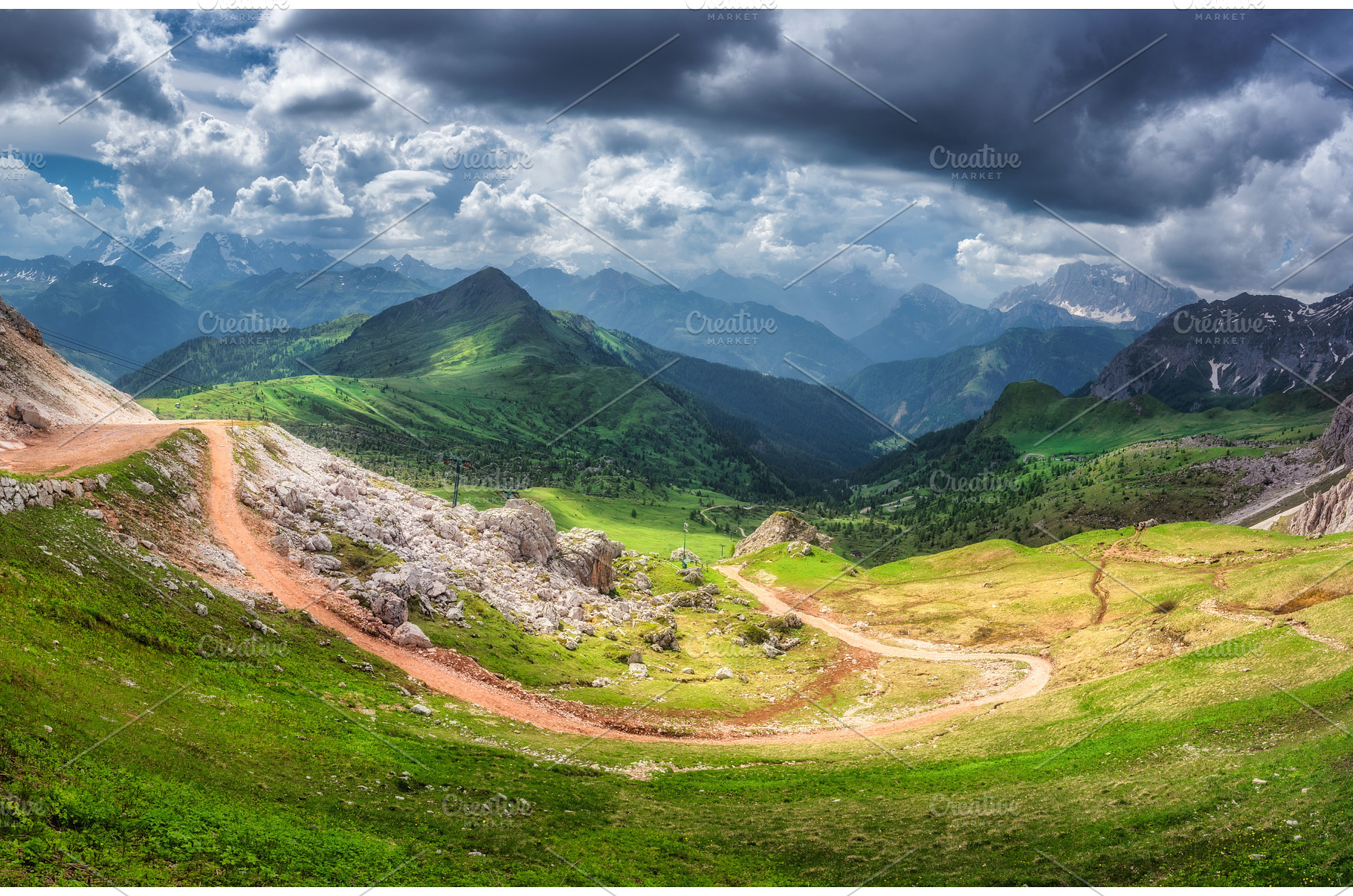 Winding mountain road in colorful, a Nature Photo by den-belitsky