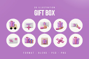 Gift Box 3D Icon Pack