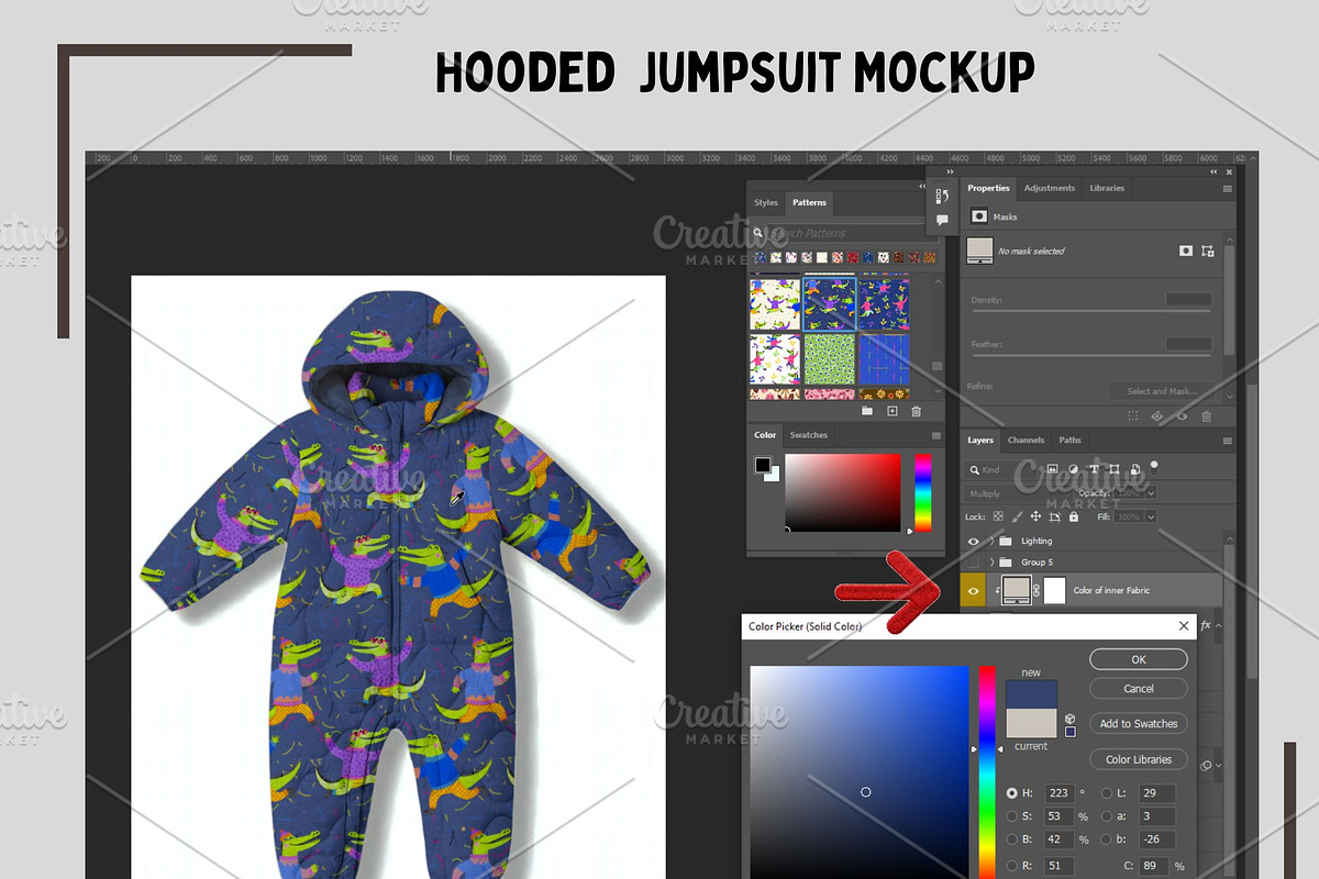 Baby Hooded Jumpsuit Mockup, a Hoody Mockup by Nora Gad (Photo 7 of 19)
