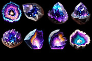 Purple Crystals & Geodes Clipart Mix, an Object Illustration by Sapphire X Designs (Thumbnail 2 of 4)