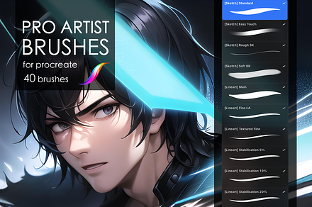 Procreate PRO Artist Brushes, a Brush Add-On by DigitalSanta