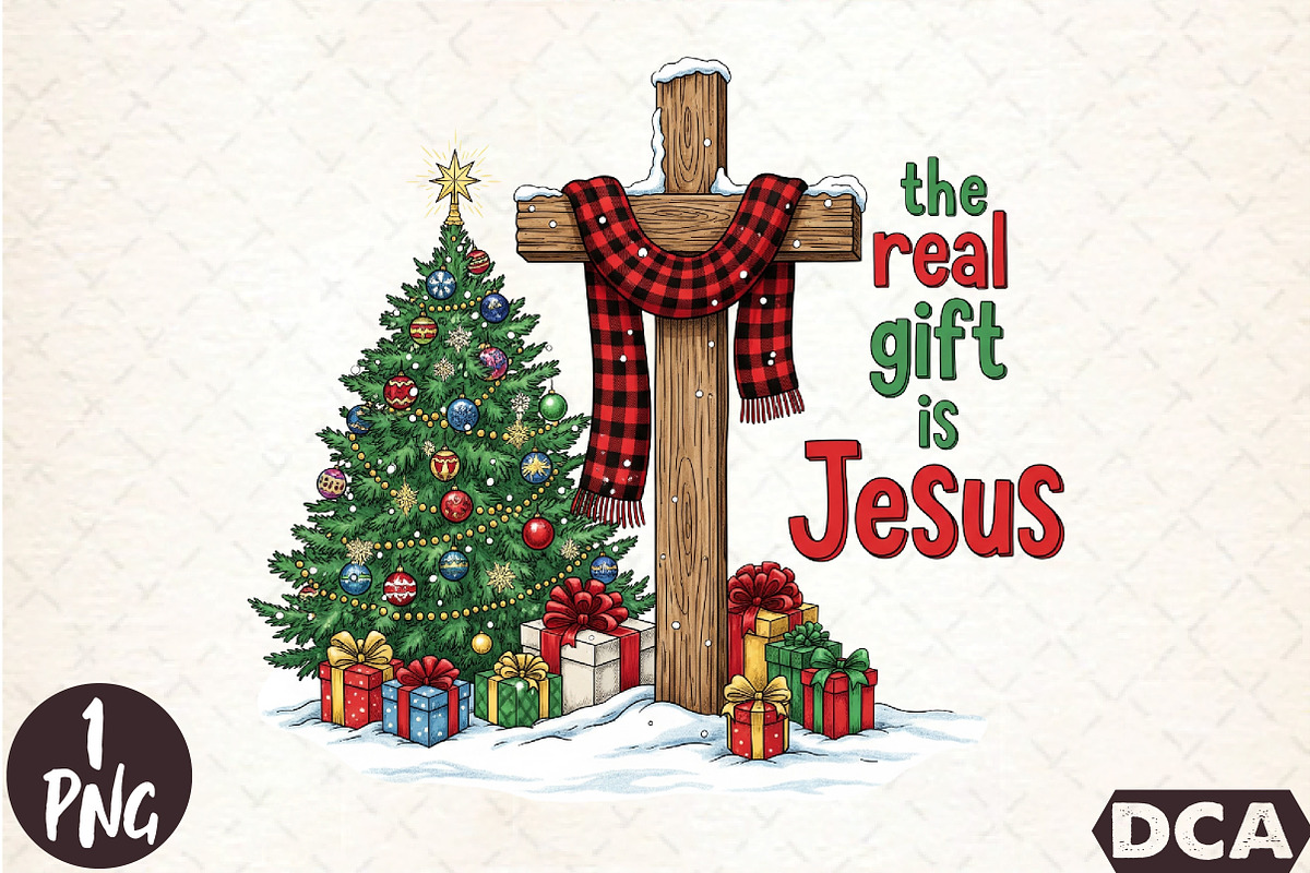 Real Gift Jesus Christmas PNG, an Illustration by DreamCafeArt (Photo 1 of 7)