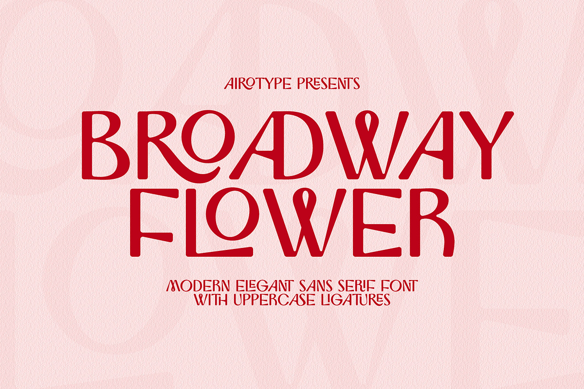 Broadway Flower Sans Serif Ligatures, a Sans Serif Font by Airotype (Photo 1 of 13)