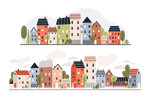 Town Streets With Cute Scandi Houses