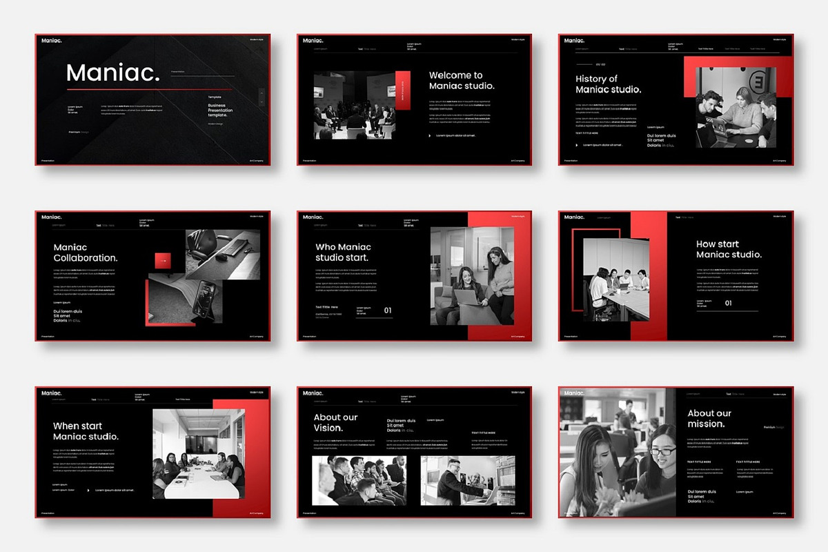 Maniac – Business PowerPoint, a Presentation Template by Dens Creative Studio (Photo 2 of 6)