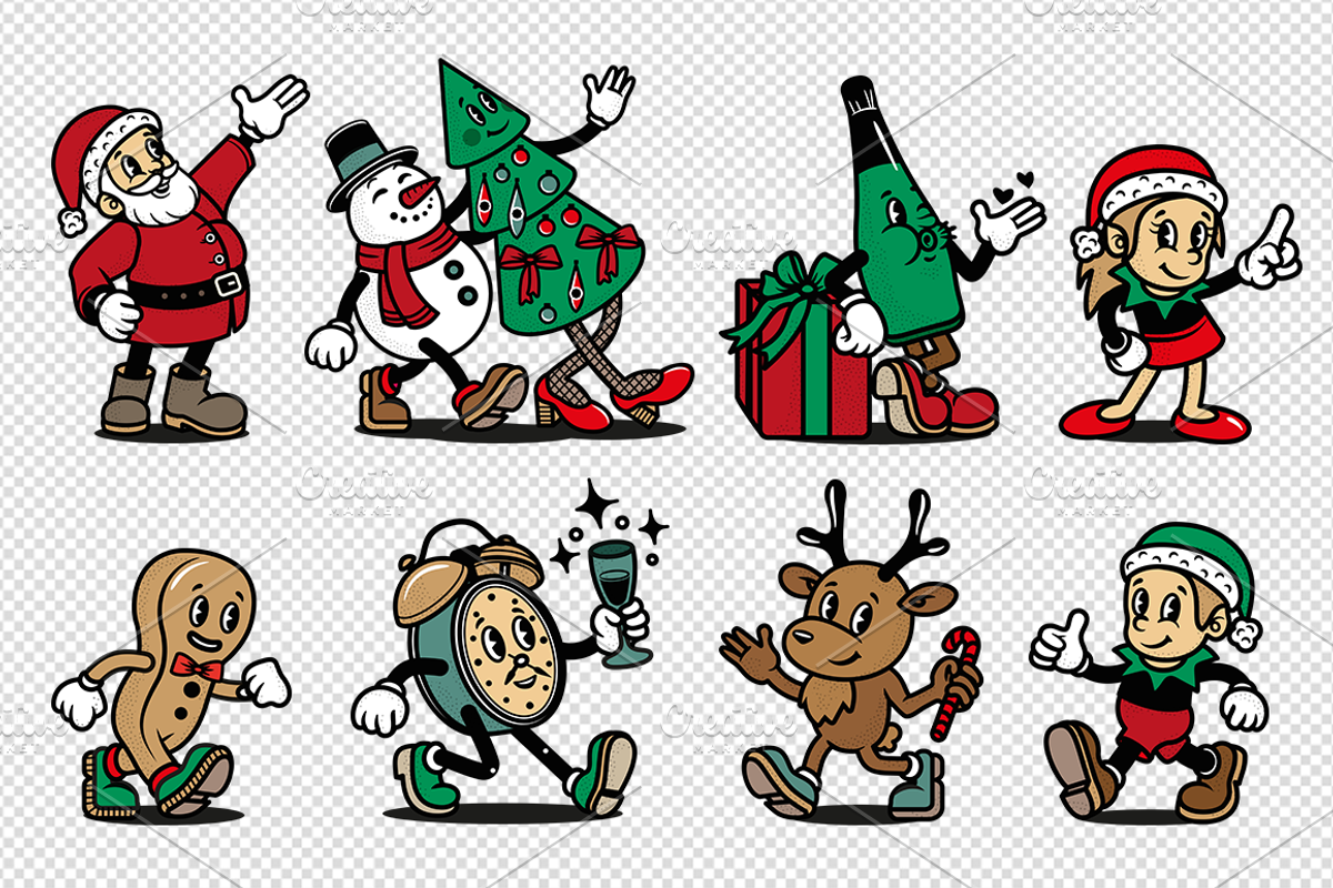 Vintage Toons Retro Christmas, an Illustration by Moloko88 (Photo 2 of 3)