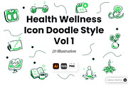 Health & Wellness Doodle Icon Set, an Object Illustration by SLAB! Design (Thumbnail 1 of 3)