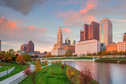 View of downtown Columbus Ohio Skyline